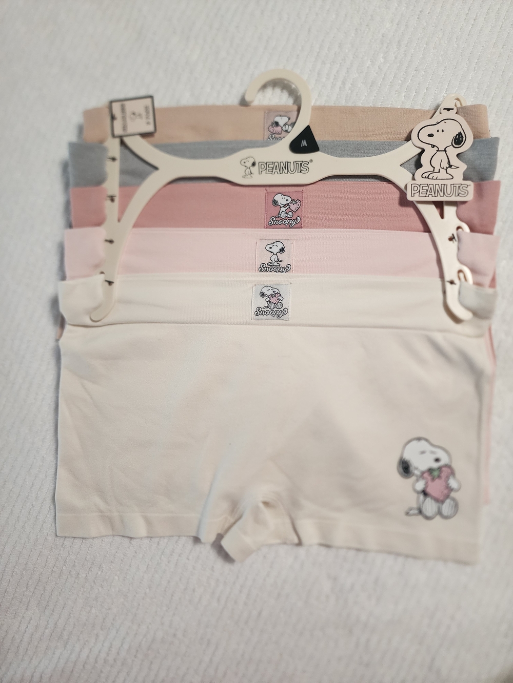 Peanuts Kids Seamless Boxer Briefs - Pink, Blush, Gray & Cream - 4-Pack